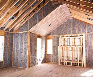inside a house with cellulose insulation