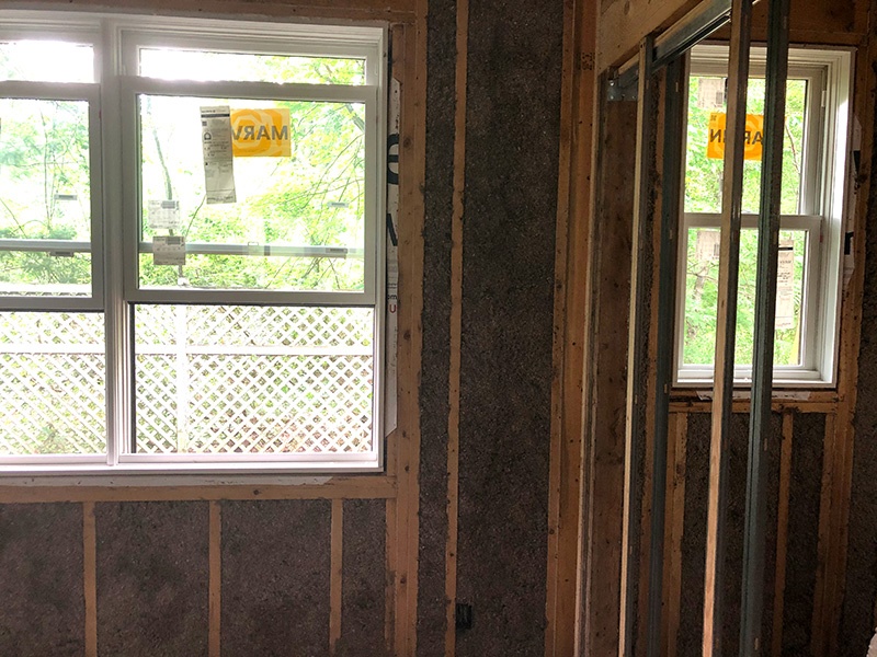 wet cellulose insulation in exterior walls