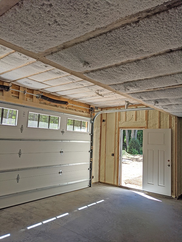 Fiberglass insulation in ceiling