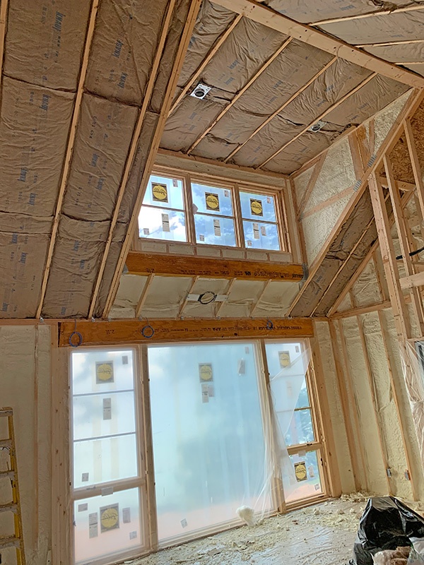 Fiberglass insulation in ceilings