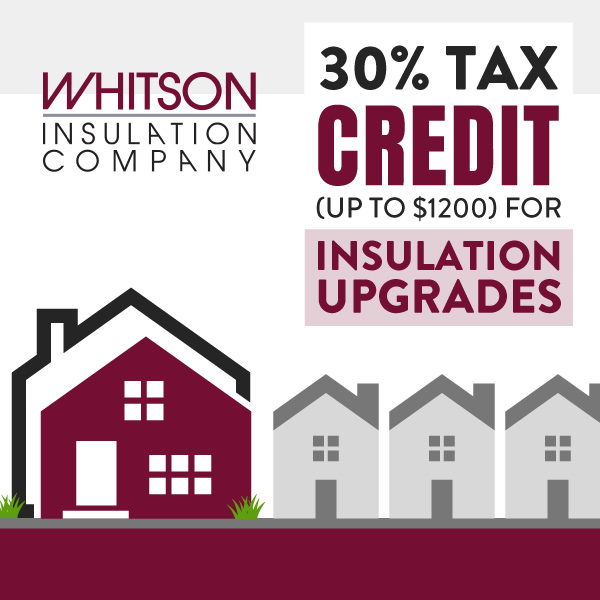 30% Tax Credit (up to $1200) for Insulation Upgrades.