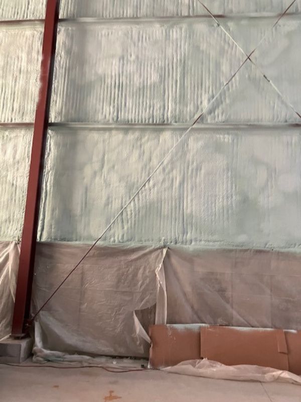 Spray foam insulation installation